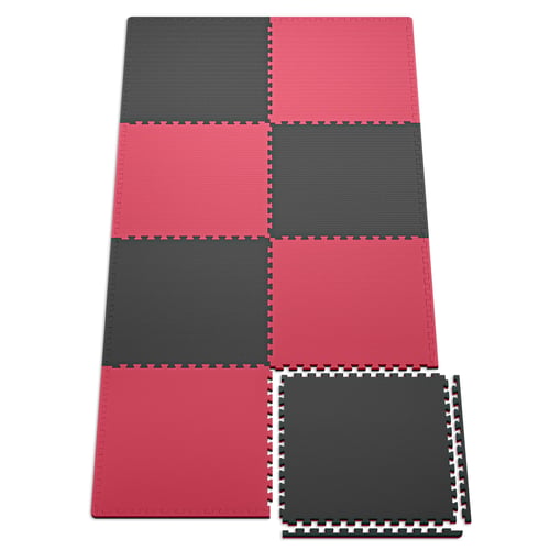 Puzzlematte EVA 2cm - 8 Stück schwarz/rot_3
