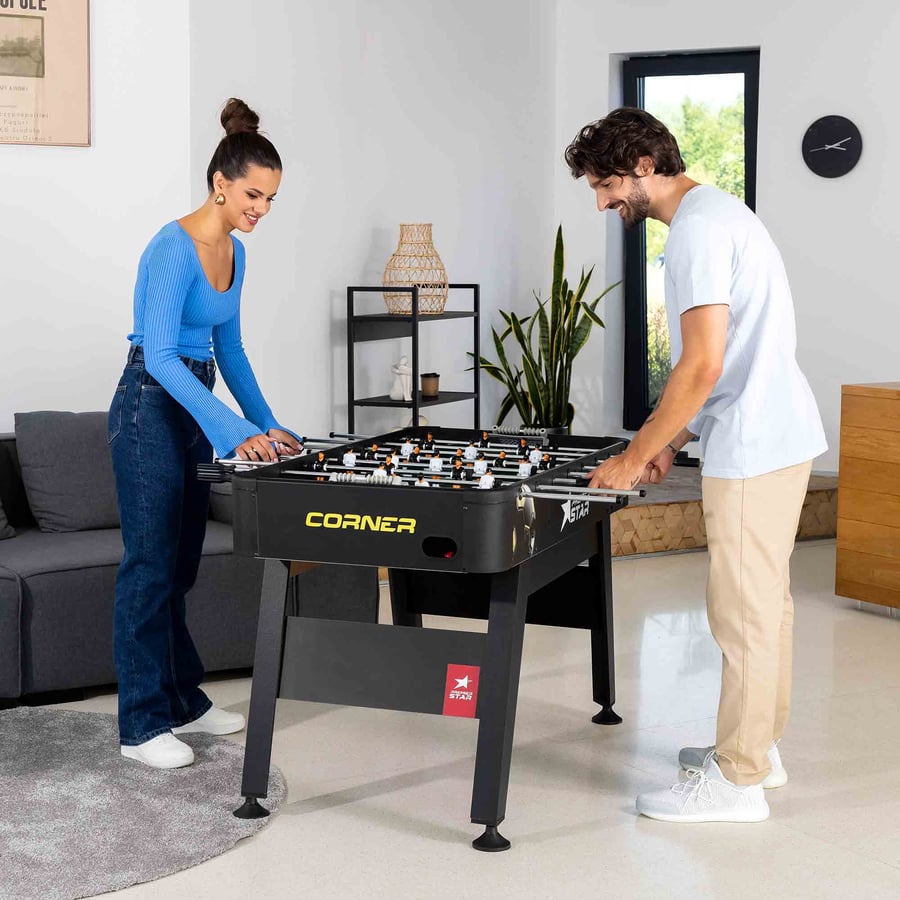 Tischkicker CORNER- schwarz-rot