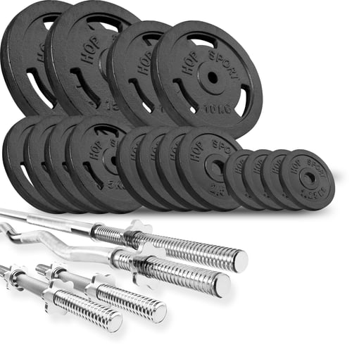 Guss Hantelset 106kg+Hantelbank