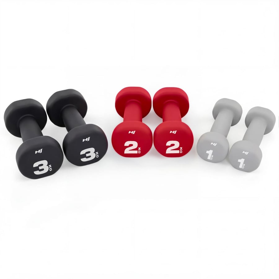 Zestaw hantelek winylowych okrą