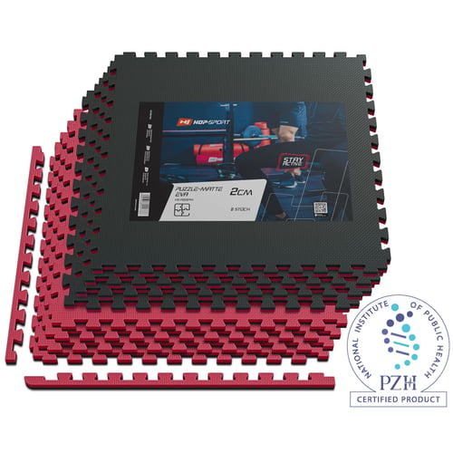 Puzzlematte EVA 2cm - 8 Stück schwarz/rot_1
