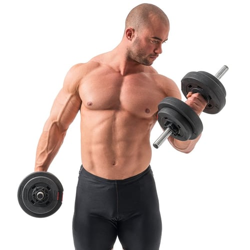 Hantelset 45 kg, SZ-Stange, Lan