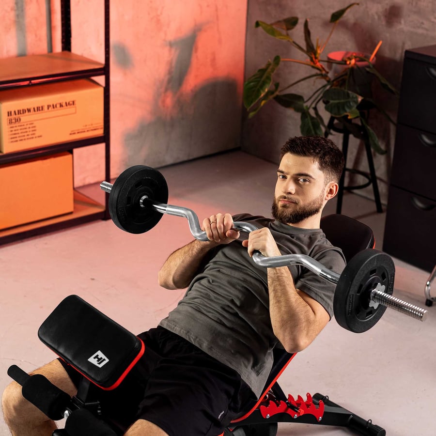 Hantelstangenset mit Lang-, Sup