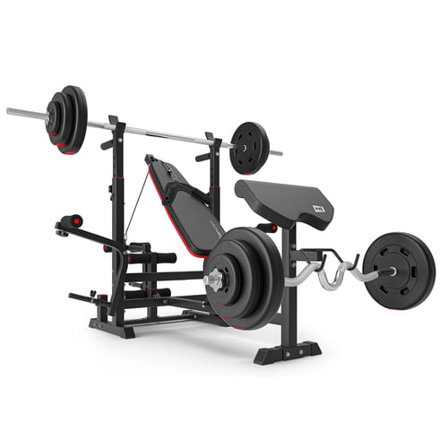 Hantelset 105kg + Hantelbank HS