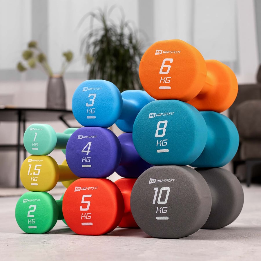 Zestaw hantelek winylowych okrą