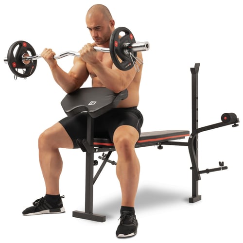 Hantelset 105kg mit Hantelbank